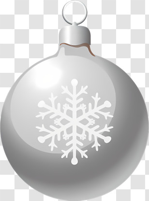 Christmas Ornament - Silver Christmas Ornament With Snowflake Transparent PNG