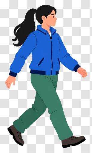 Woman Doing Hiking - Woman In Blue Jacket Walking Transparent PNG