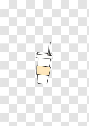 Plastic Cup - Minimalist Coffee Cup With Straw Transparent PNG