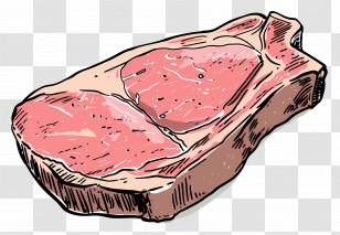 Steak - Illustrated Raw Steak Slice Transparent PNG