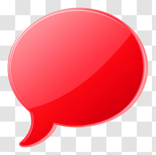 Speech - Red Speech Bubble Icon For Conversations Transparent PNG