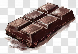Chocolate Bar - Dark Chocolate Bar Illustration For Sweet Treats Transparent PNG