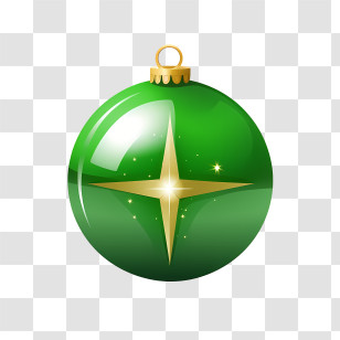 Christmas Ball - Green Christmas Ornament With Sparkle Design Transparent PNG
