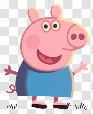 Peppa Pig - Pink Cartoon Pig Smiling Illustration Transparent PNG