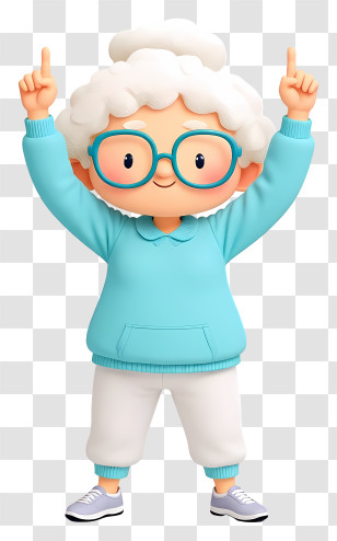 Cartoon Grandmother - Friendly Granny Cartoon Character Transparent PNG