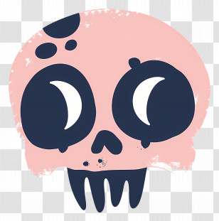 Halloween Skull - Pink Skull Cartoon Illustration Transparent PNG