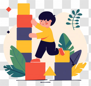 Child Playing Blocks - Child Building With Colorful Blocks Transparent PNG
