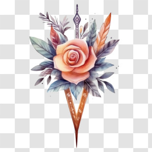 Boho Arrow
 - Beautiful Rose And Dagger Illustration Transparent PNG