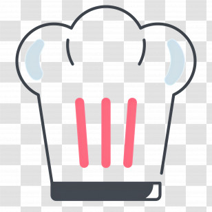 Chef Hat - Chef Hat With Red Stripes Transparent PNG