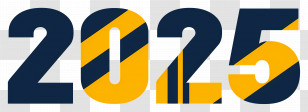 2025 New Year - Striped 2025 Text Design Transparent PNG