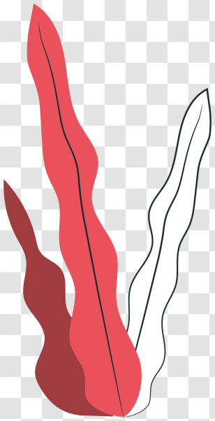 Red And White Bird Painting - Red And White Leaves Transparent PNG