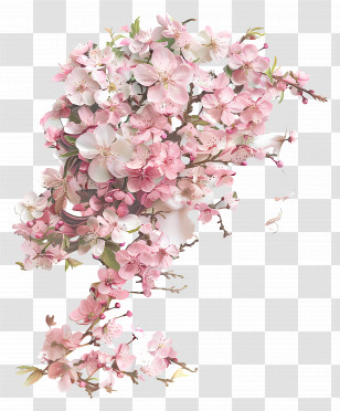 Abstract Girl - Cherry Blossoms In Bloom Transparent PNG