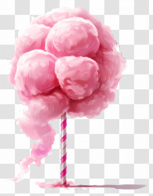 Cotton Candy - Pink Fluffy Cotton Candy Transparent PNG