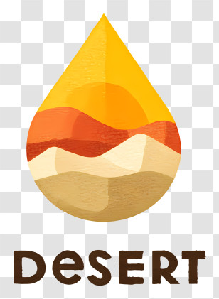 Desert Logo - Golden Desert Drop Logo Transparent PNG