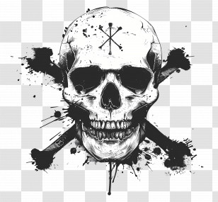 Skull And Crossbones - Skull And Crossbones Illustration Transparent PNG