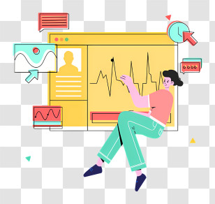 Health Tracking - Person Analyzing Data On Monitor Transparent PNG
