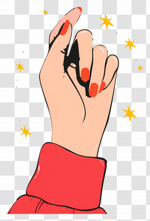 Nail Polish - Hand With Red Nails Illustration Transparent PNG