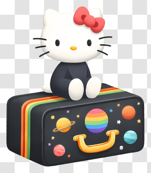 Hello Kitty - Hello Kitty On Rainbow Planet Suitcase Transparent PNG