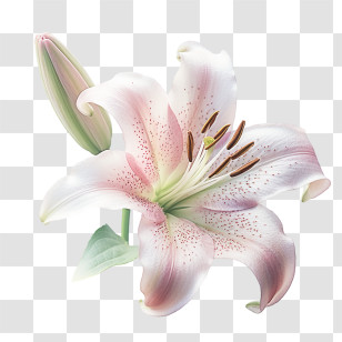 Lily Flower - White Lily Flower Illustration Transparent PNG