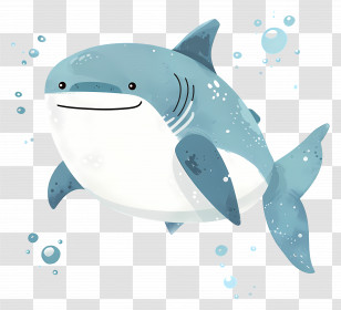 Cute Shark - Cute Cartoon Shark Illustration Transparent PNG