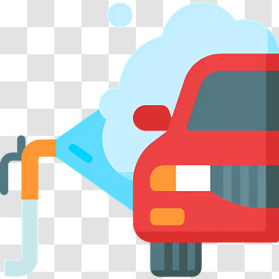 Car Wash - Red Car Refueling At Gas Station Transparent PNG