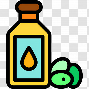 Olive Oil - Oil Bottle With Olives Transparent PNG
