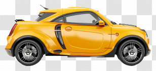Car Side View - Yellow Sports Car Transparent PNG