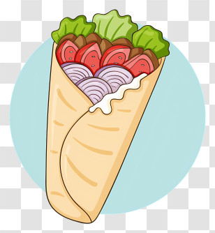 Gyro - Delicious Shawarma Wrap Illustration Transparent PNG