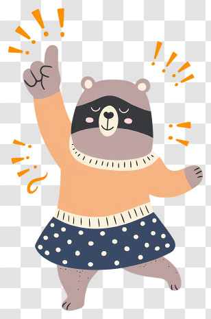 Bear Thumb Up - Dancing Bear Cartoon Character Transparent PNG