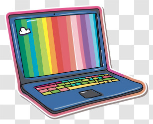 Cartoon Laptop - Colorful Cartoon Laptop Transparent PNG