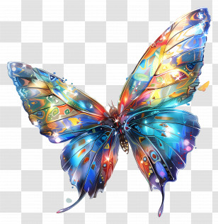 Butterfly - Colorful Fantasy Butterfly Illustration Transparent PNG