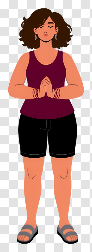 Woman Full Body - Casual Woman Standing Illustration Transparent PNG