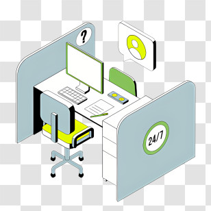 Background - Modern Office Desk Setup Transparent PNG