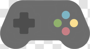 Icon - Flat Minimalist Game Controller Design Transparent PNG