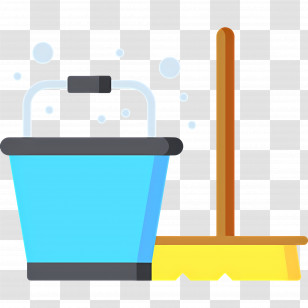 Cleaning Mop - Cleaning Bucket And Mop Illustration Transparent PNG