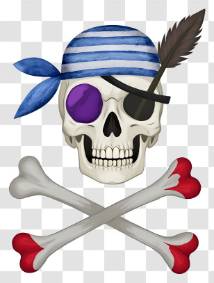 Pirate Skull And Crossbones - Pirate Skull With Crossbones Transparent PNG