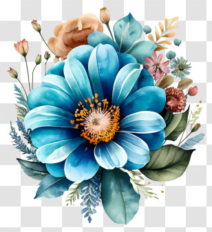 Blue Flower - Blue Flower Bouquet Transparent PNG