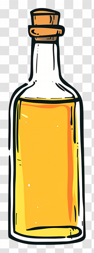 Glass Bottle With Liquid - Illustration Of Glass Bottle With Liquid Transparent PNG
