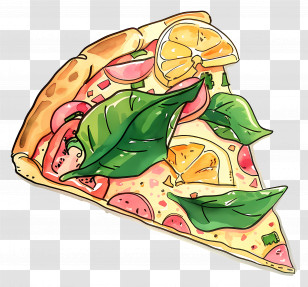 Hawaiian Pizza - Vegetable Pizza Slice Transparent PNG