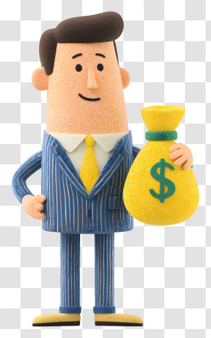 Businessman Giving Donation - Businessman Holding A Money Bag Transparent PNG