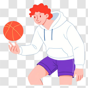Man Playing Basketball - Basketball Player In Hoodie Transparent PNG