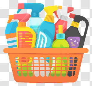 Cleaning Kit - Basket Of Cleaning Supplies Transparent PNG