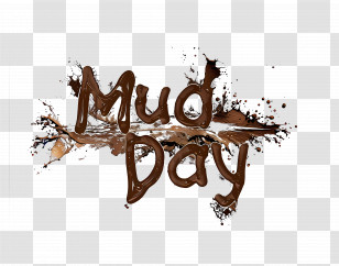 International Mud Day - Mud Day Text With Splash Effect Transparent PNG
