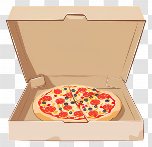 Pizza Box - Open Pizza Box With Freshly Baked Pizza Transparent PNG