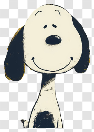 Snoopy - Cartoon Dog With Black Ears Transparent PNG