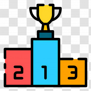 Trophy Podium - Trophy Podium With Winner Positions Transparent PNG