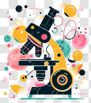 Microscope - Colorful Microscope Illustration Transparent PNG