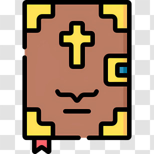 Holy Bible Book Icon - Bible With Cross And Bookmark Transparent PNG