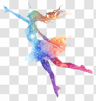 Dancer - Colorful Ballerina Silhouette Transparent PNG