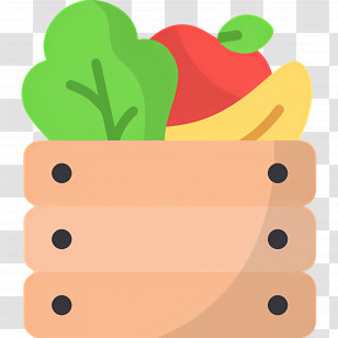 Harvest Box - Wooden Crate Filled With Fruits And Vegetables Transparent PNG